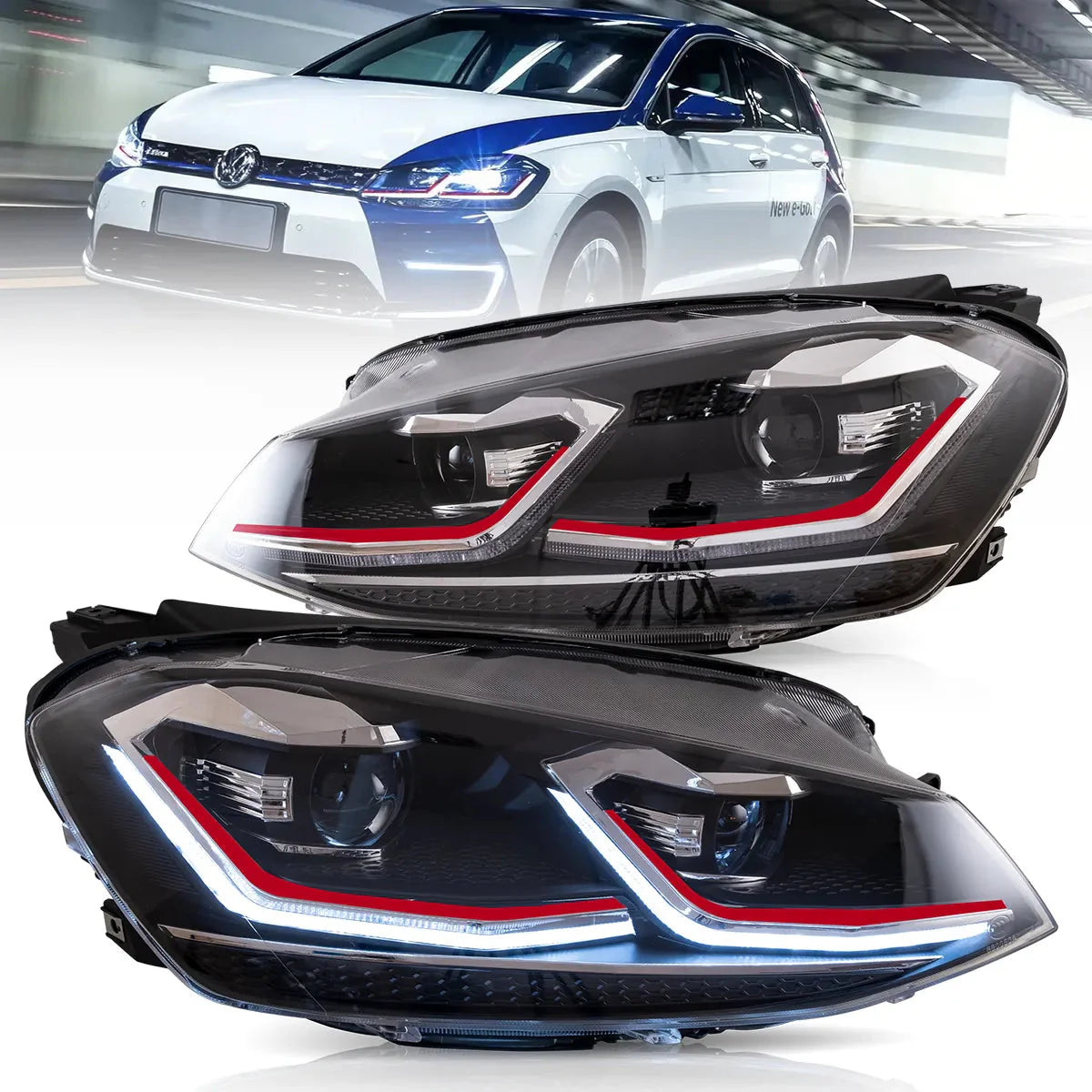 Full LED Headlights for Volkswagen Golf MK7 2015–2017