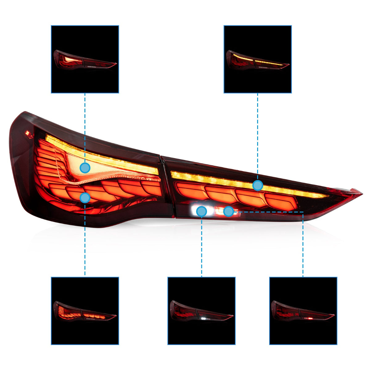 BMW 4 Series M4 G22/G23/G26/G82/G83 OLED Tail Lights 2021–2024 (Clearance)