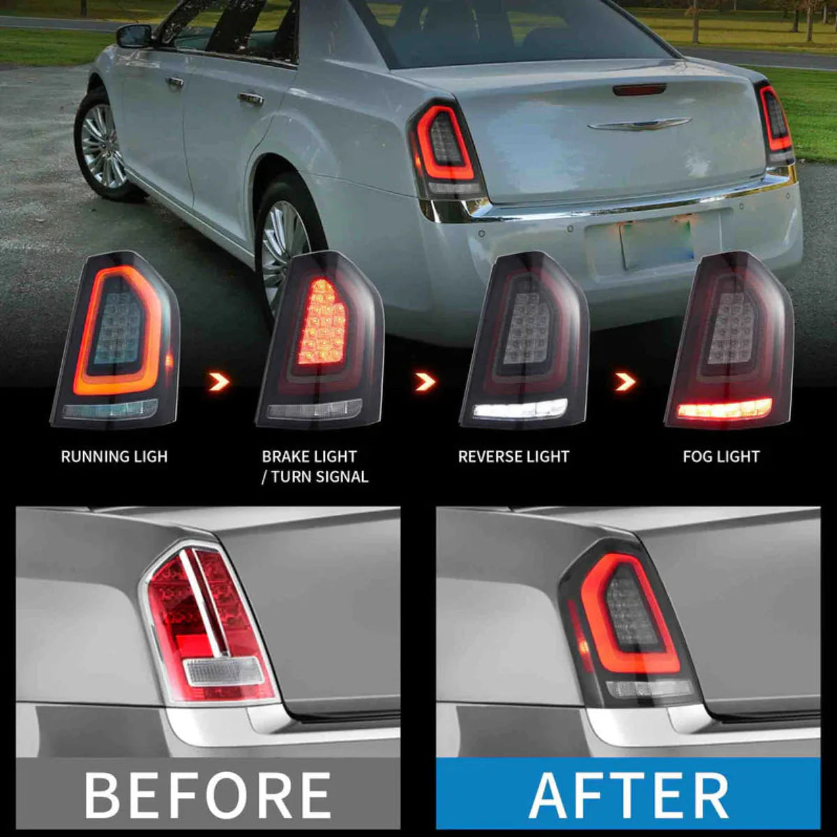 LED Tail Lights for Chrysler 300 & Lancia Thema 2011–2014