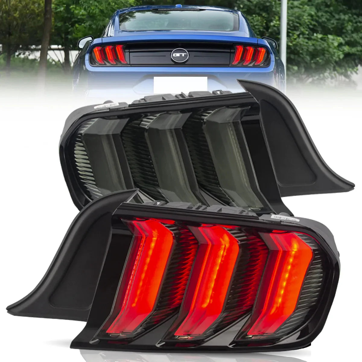 LED Tail Lights for Ford Mustang 2015–2023 S550 with 5 models Turn Signal