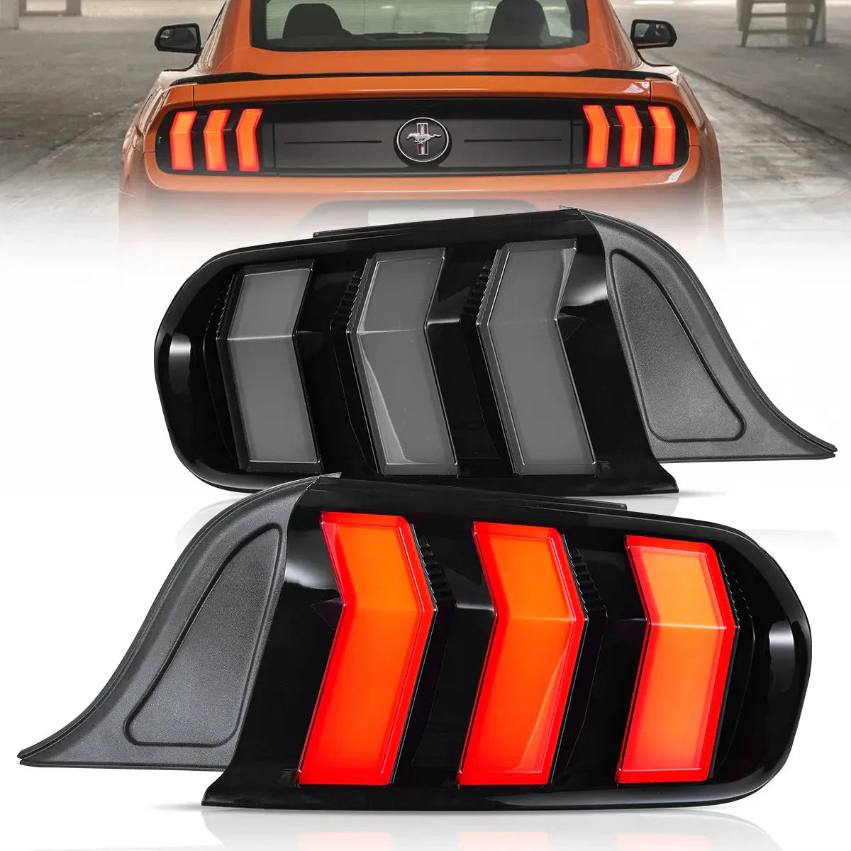 LED Tail Lights for Ford Mustang S550 with 5 Modes turn signal 2015–2023