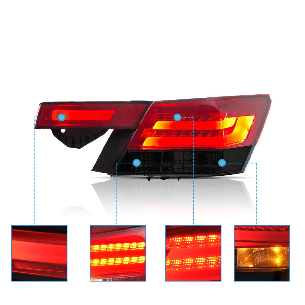 LED Tail Lights for Honda Accord Inspire 2008–2012 [4PCS]