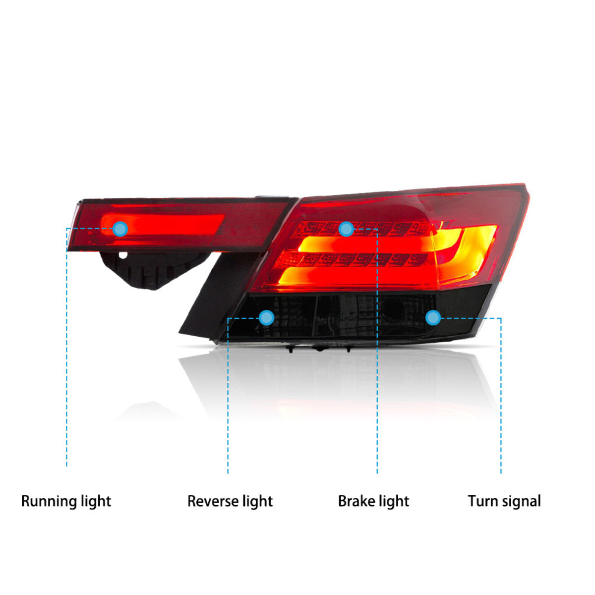 LED Tail Lights for Honda Accord Inspire 2008–2012 [4PCS]