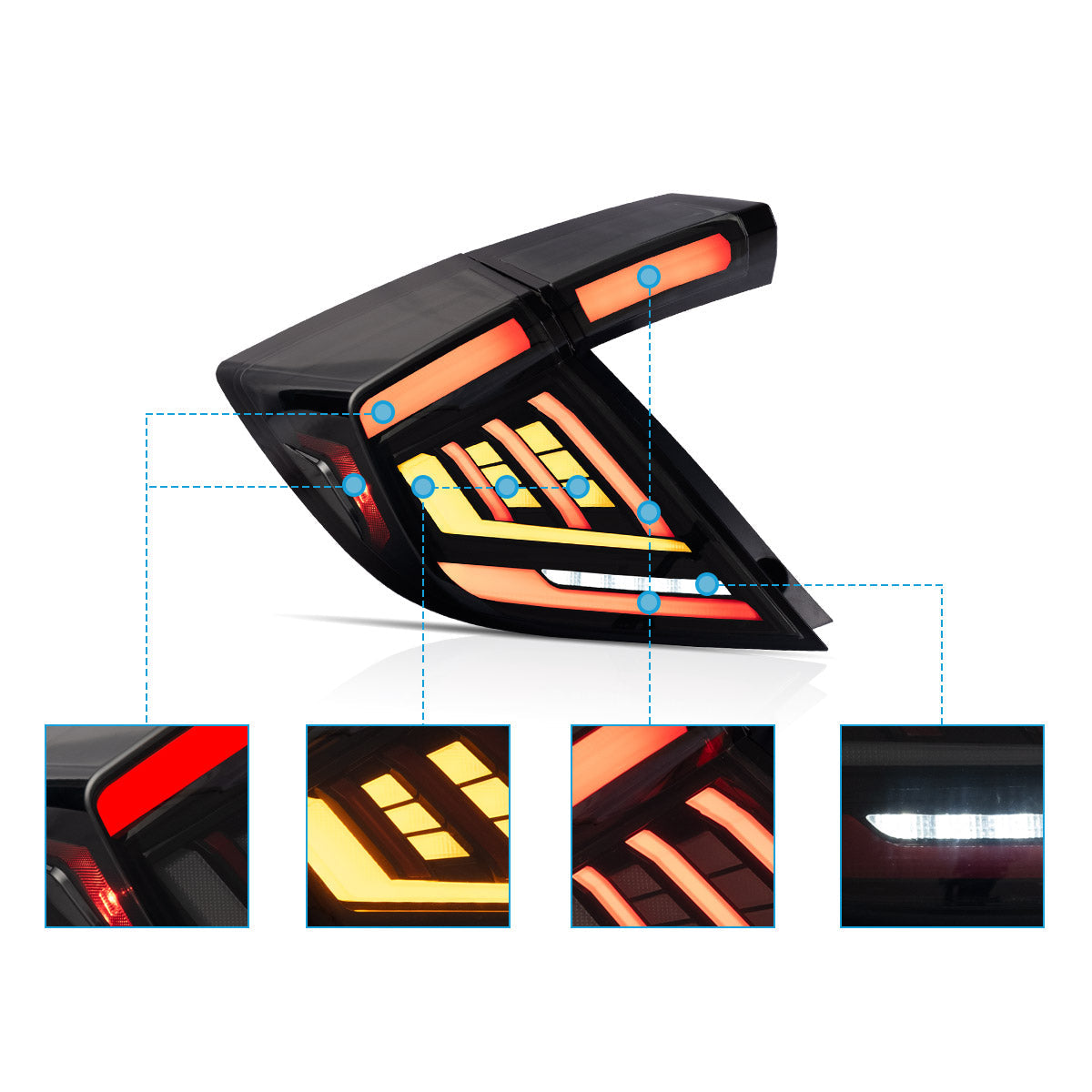 LED Tail Lights for Honda Civic 2018–2021