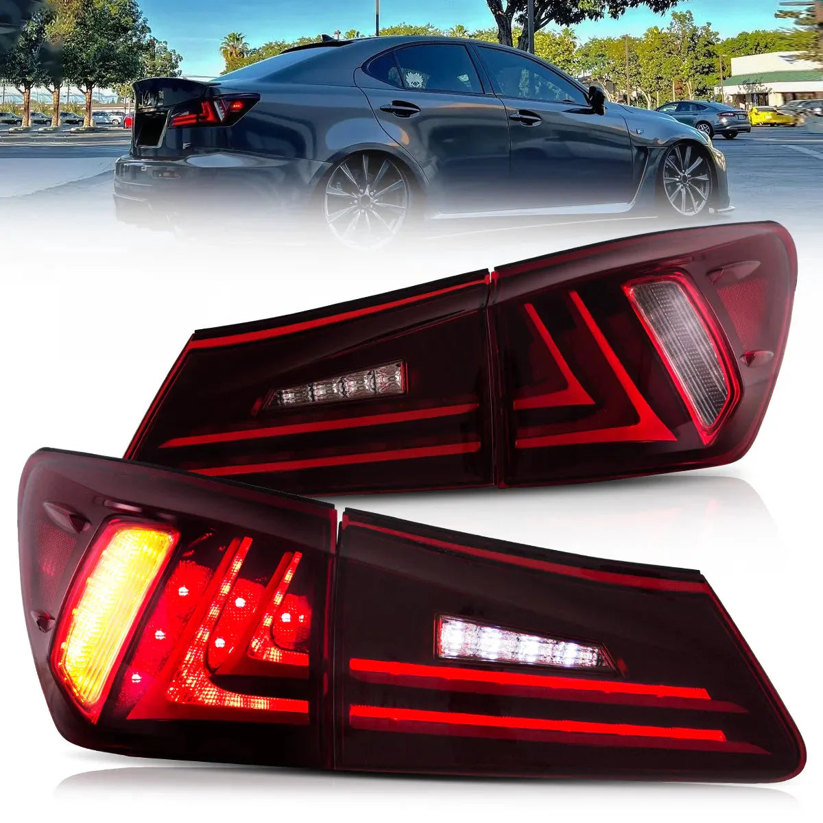 LED Tail Lights for Lexus IS250 IS350 ISF IS200d IS220d(XE20) 2006–2013