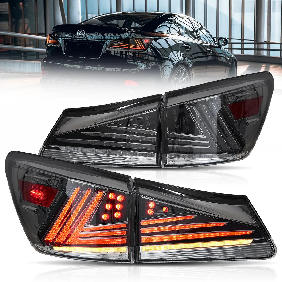 LED Tail Lights for Lexus IS250 IS350 ISF IS300 220d 200d 2006–2013