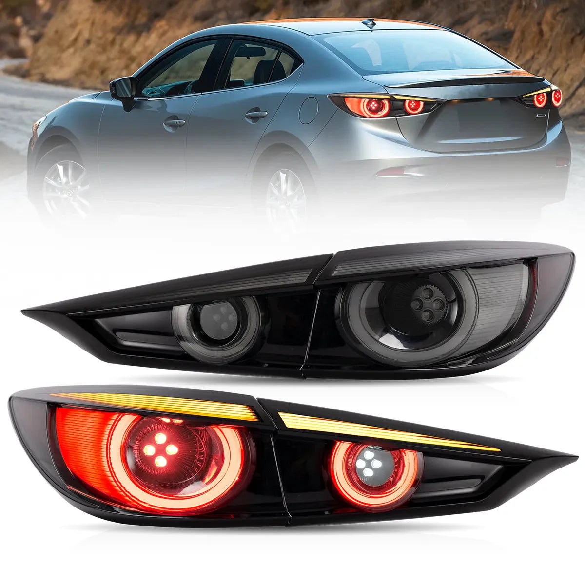 Full LED Tail Lights for Mazda 3 Axela Sedan 2014–2018