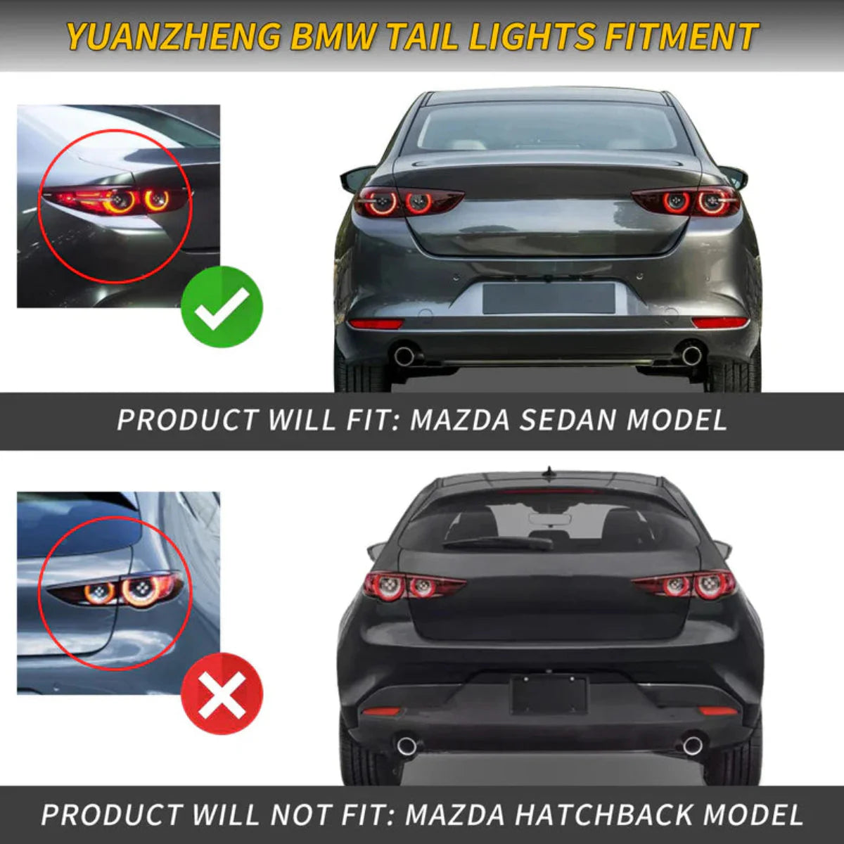 Tail Lights for Mazda 3 Axela Sedan 2019–2021