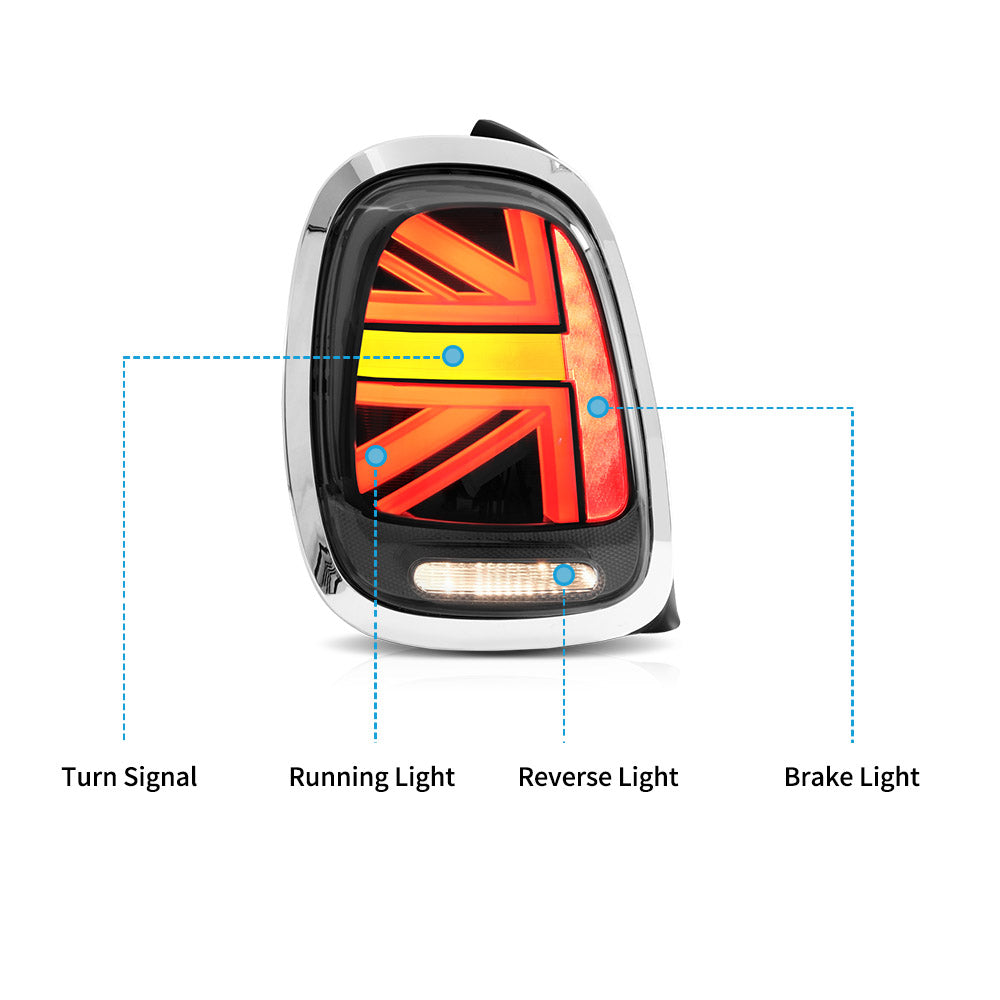 Mini Cooper Hatch F55 F56 F57 Smoked With Chrome 2014–2019
