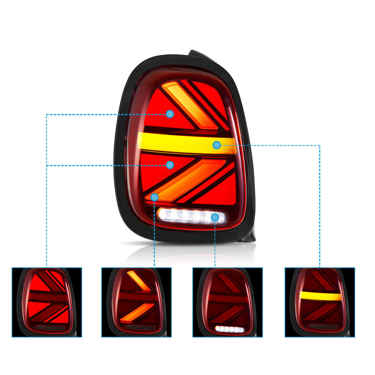 Mini Cooper Hatch F55 F56 F57 LED Tail Lights 2014–2019 (Clearance)