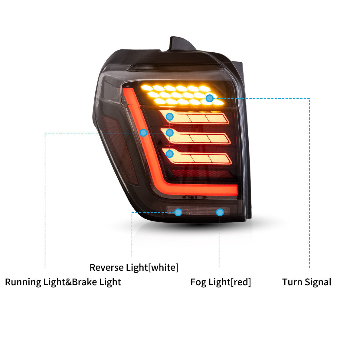 LED Tail Lights for Toyota 4Runner with Dynamic Welcome Lighting 2010–2024