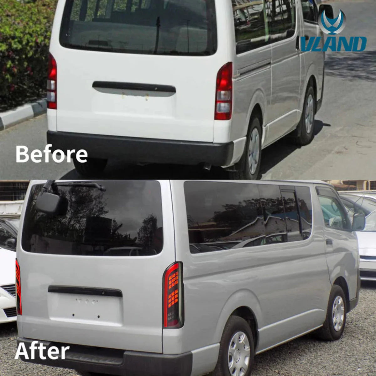 LED Tail Lights for Toyota Hiace 2005–2019 with Sequential Turn Signal