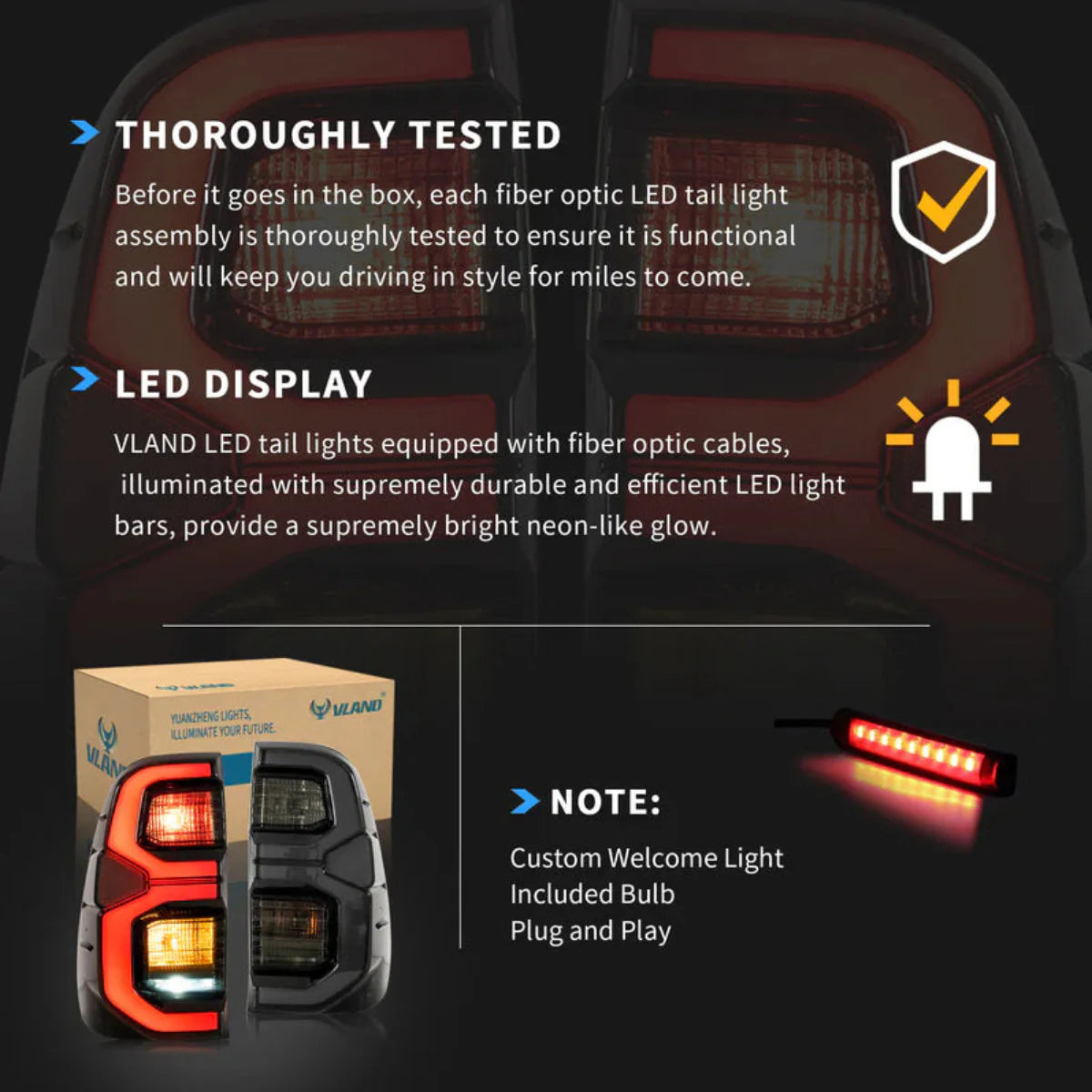 LED Tail Lights for Toyota Hilux N80 2015–2020