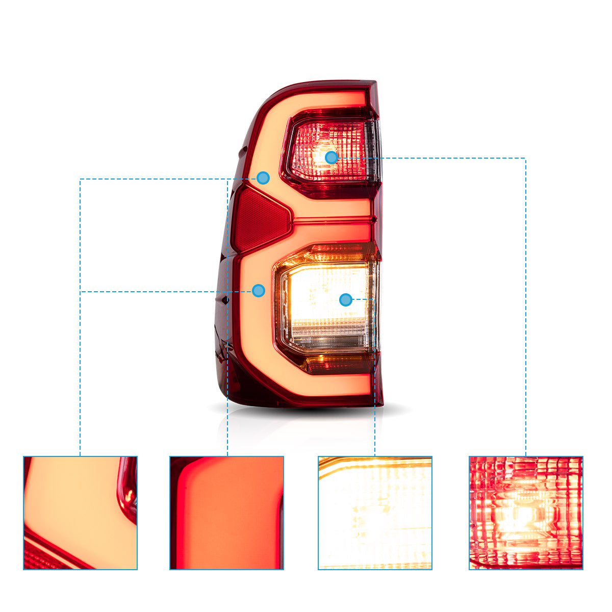 LED Tail Lights for Toyota Hilux N80 2015–2020
