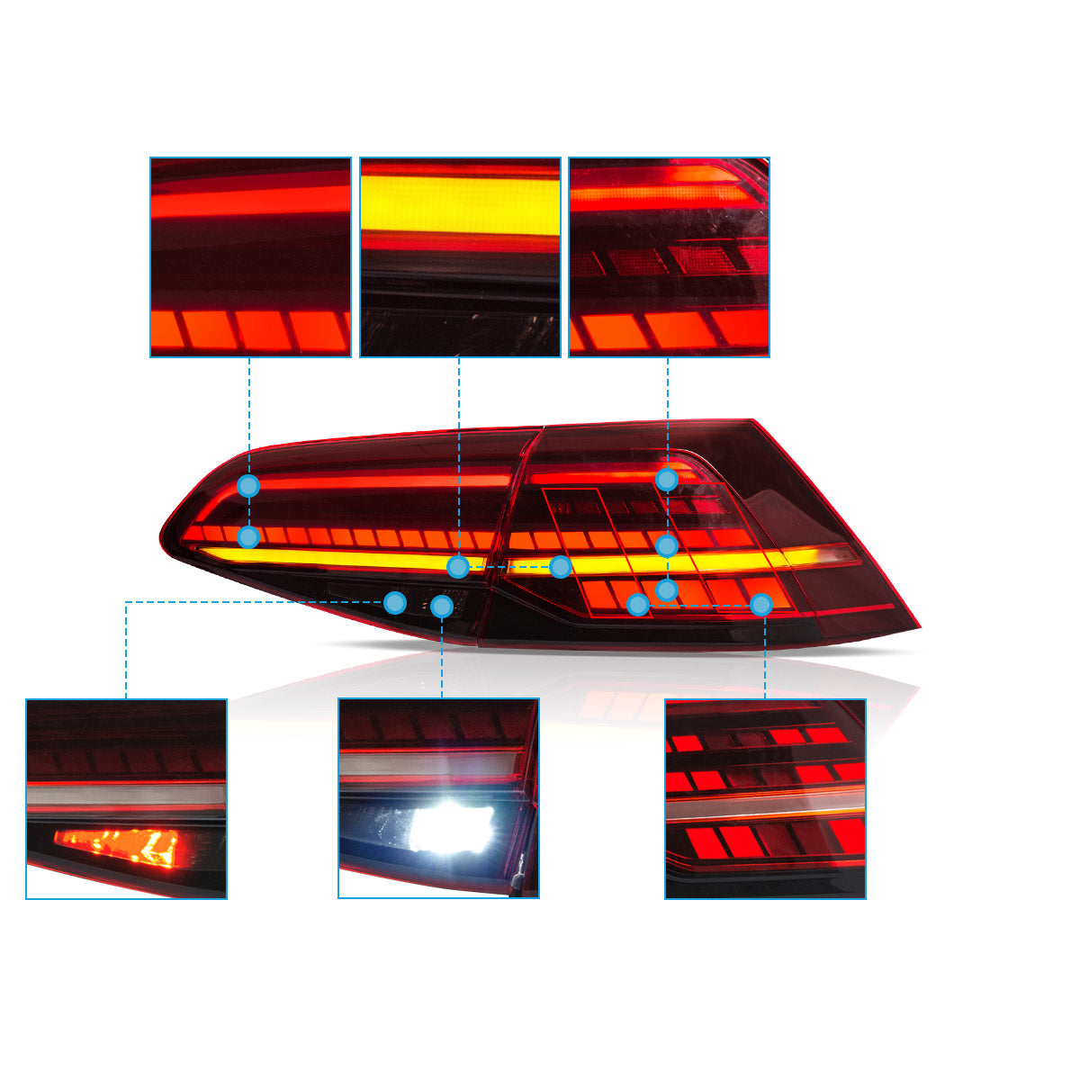 LED Tail Lights for Volkswagen Golf MK7 & 7.5 2013–2021