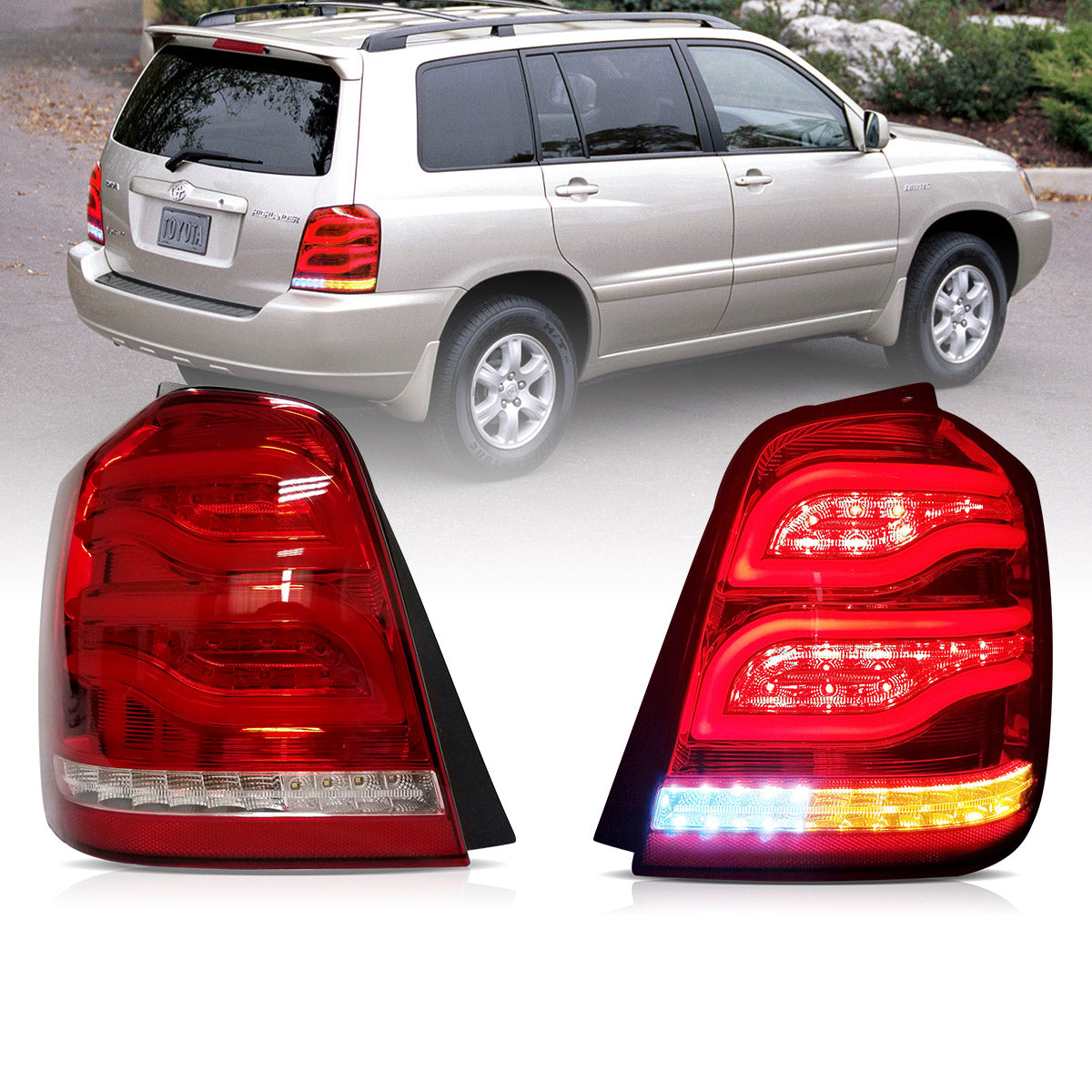 LED Tail Lights for Toyota Highlander 1th Gen 2001–2007