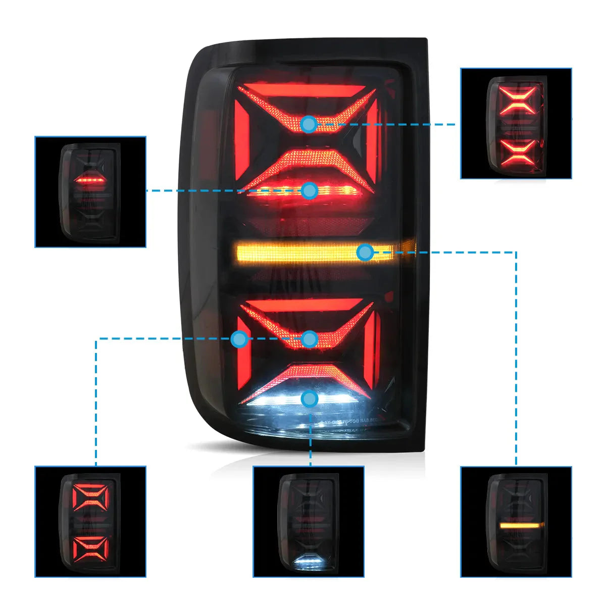 LED Tail Lights for Volkswagen Amarok 2010–2021 with Sequential Turn Signal