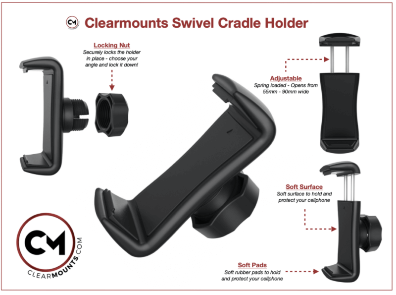 Clearmounts Universal Vent Mount + MagSafe Magnetic +Swivel Magnetic + Cradle Holder