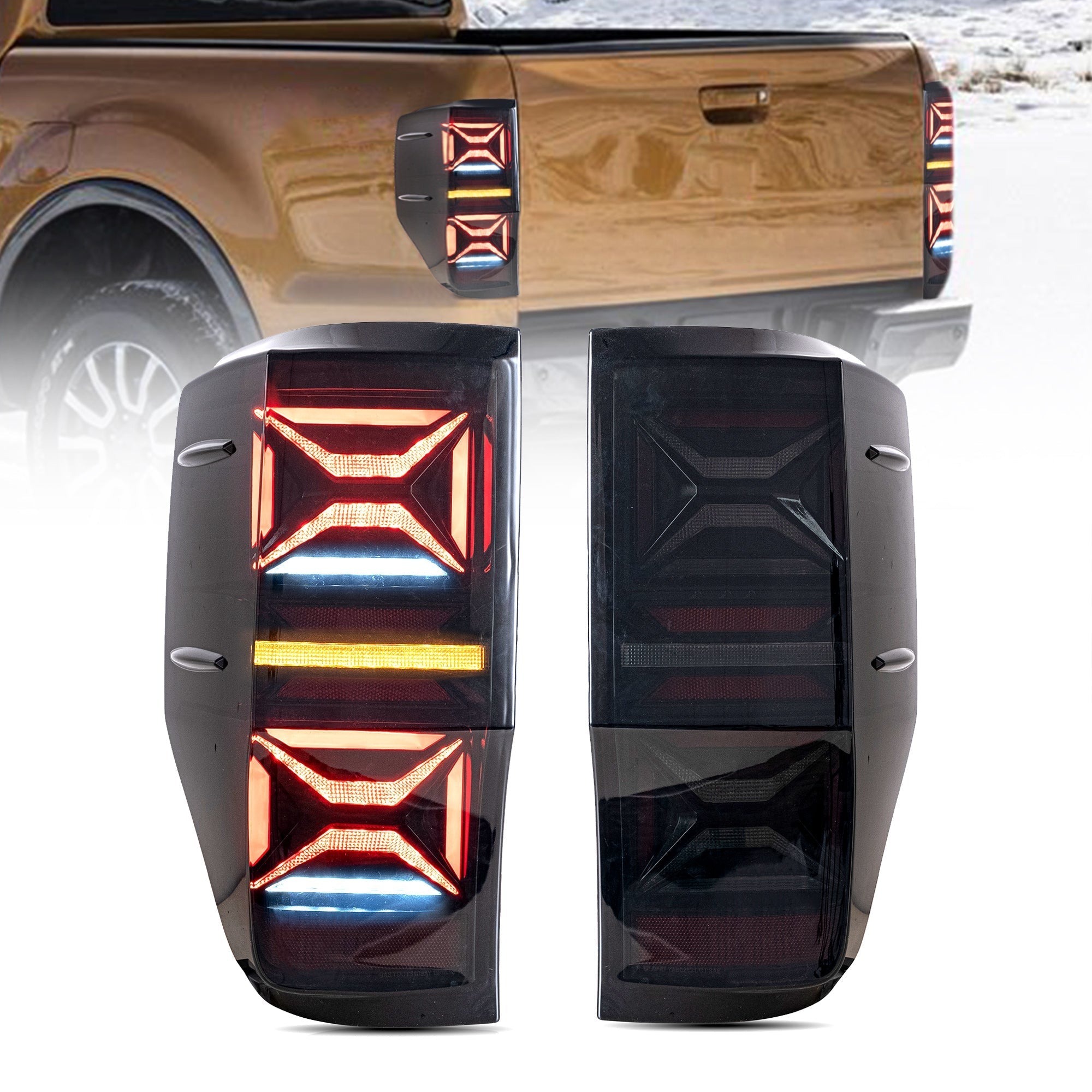 FORD RANGER PX2 PX3 SEQUENTIAL X LED TAIL LIGHTS (2012-2021)