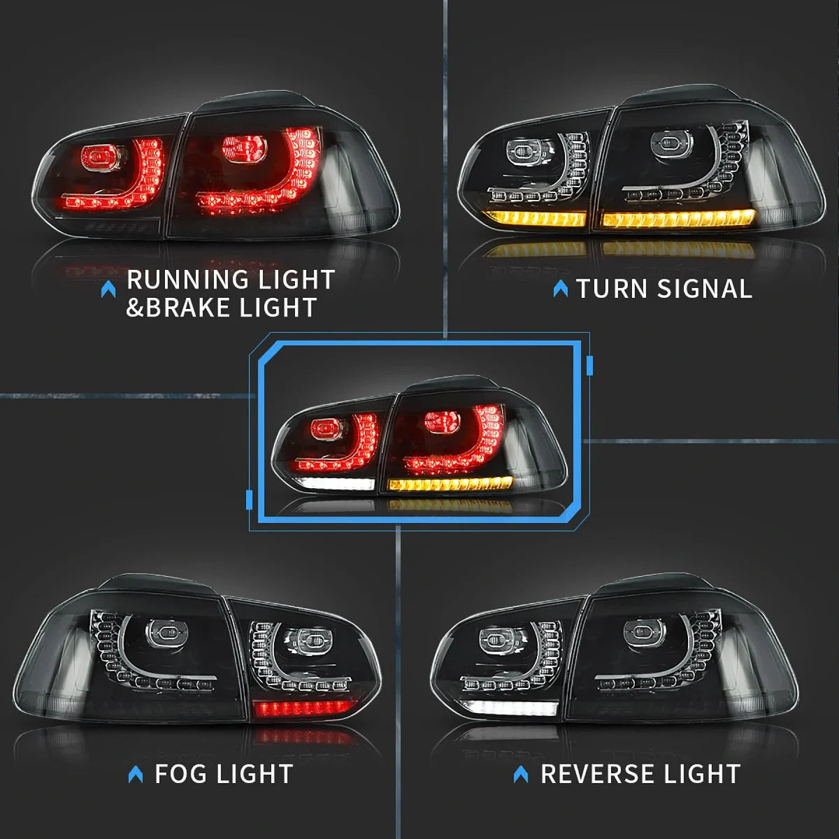 VW GOLF MK6R STYLE TAIL LIGHTS