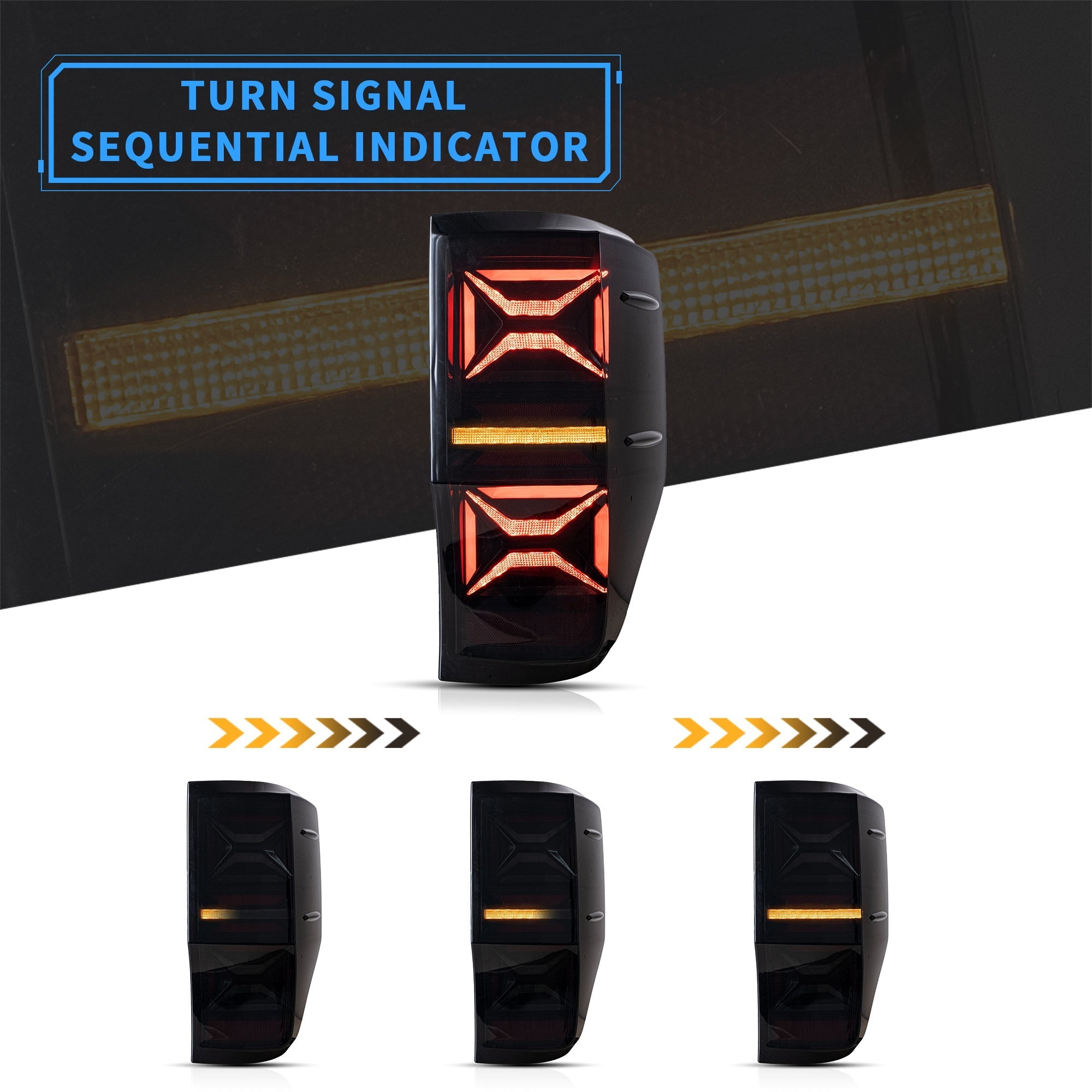 FORD RANGER PX2 PX3 SEQUENTIAL X LED TAIL LIGHTS (2012-2021)