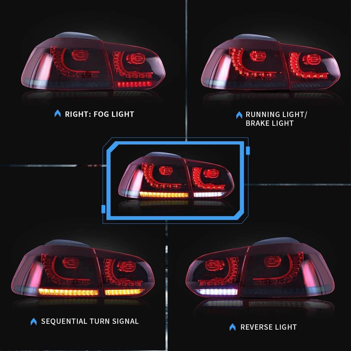 VW GOLF MK6R STYLE TAIL LIGHTS